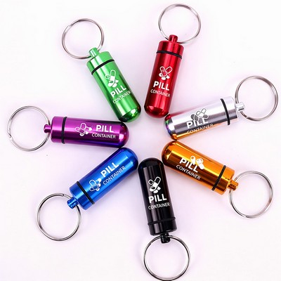 Aluminum Pill Container Keychain