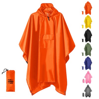 3-in-1 Outdoor Hooded Rain Poncho