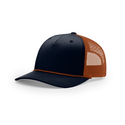 Richardson 112FPR Five Panel Trucker Hat with Rope and Patch of Choice