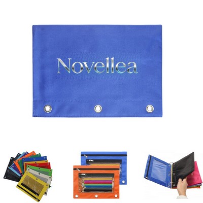 3 Ring Binder Zipper Pencil Pouches