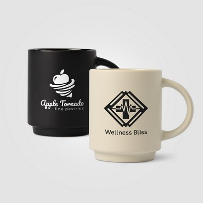 Café Duo - 11 oz. Ceramic Mug & Bamboo Board Set - Silkscreen