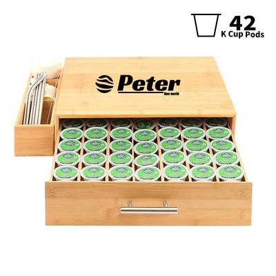 Bamboo Coffee Pod Storage Organizer