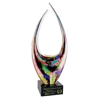 Dual Rising Art Glass with Base