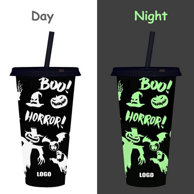 Glow In The Dark 24 oz. Halloween Plastic Luminous Color Changing Cup