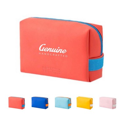 Pu Zippered Travel Cosmetic Bag