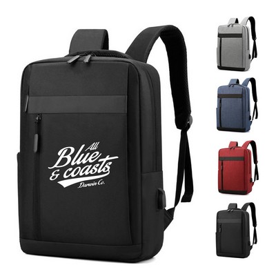 Nylon Traveler Backpack with USB Charging Port