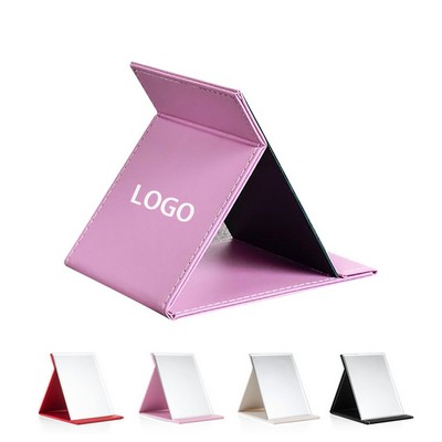 Portable PU Leather Makeup Desktop Mirror (8.27"x5.98")