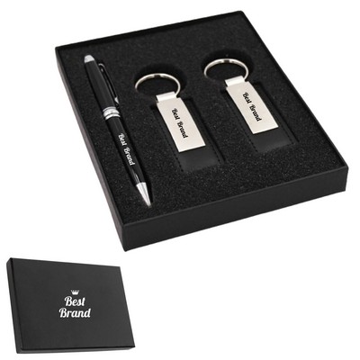 Metal Keychain Set With Pen
