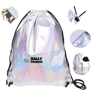 Drawstring Backpack Waterproof Holographic Laser Bag