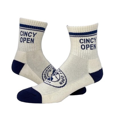 Woven Pima Cotton Mini Athletic Crew Socks