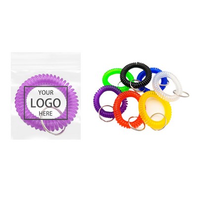 Plastic Spring Wristband w/Keychain