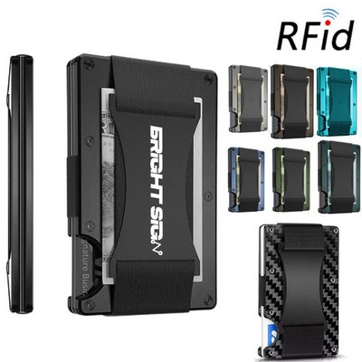 Minimalist Wallet Carbon Fiber Card Holder RFID Blocking Slim Front Pocket