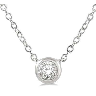 Jilco Inc Petite Bezel Set Diamond Necklace - White Gold
