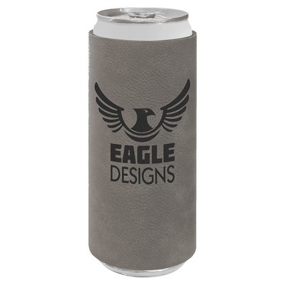 Gray Leatherette Slim Beverage Holder