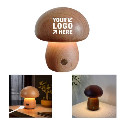 Mushroom Night Light Minimalist Bedside Lamp Rechargeable LED Table Lamp