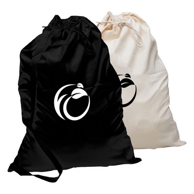 Cotton Laundry Tote with Adjustable Shoulder Strap