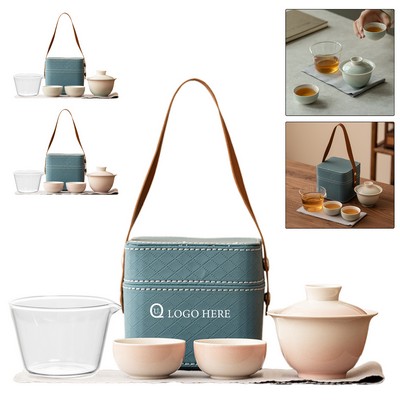 Gradient Ceramic Tea Set W/ Blue Box