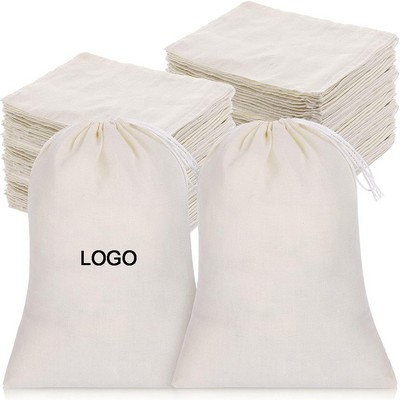 4x6" Natural Cotton Reusable Drawstring Muslin Pouches for Tea Sachets and Jewelry Gifts