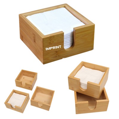 Bamboo Tissue Holder Box