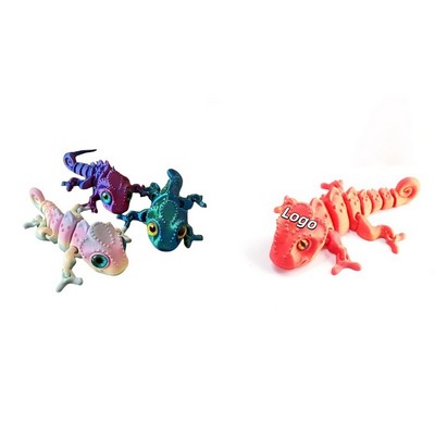 3D Printed Poseable Chameleon Toy for Kids and Decor