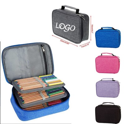 72-Slot Large Capacity Colored Pencil Case With Handle