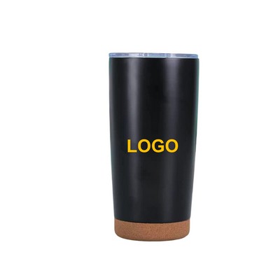 20oz Stainless Steel Insulated Tumbler with Cork Bottom