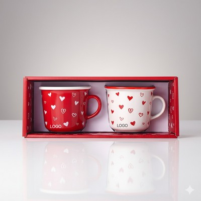 Ceramic Couple Mug 2 pcs Set with Lid and Spoon Coffee Tea Cup Office Mug Romantic Drinkware