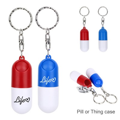 Portable Plastic Capsule Keychain W/ Rotatable Body