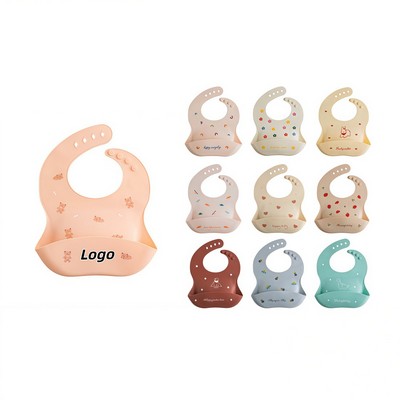 Food Grade Silicone Baby Bib for Drool and Mealtime Protection