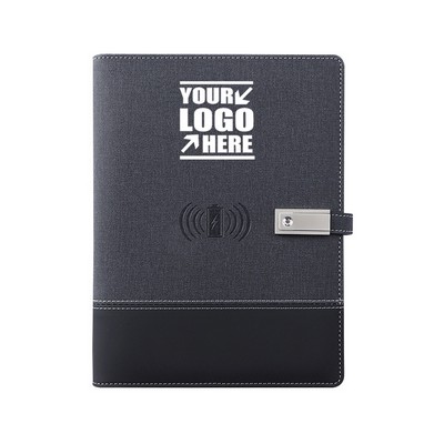 Leather Journal Gift Set with Power Bank