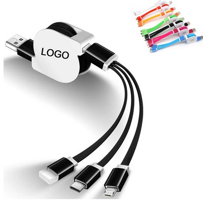 Retractable 3" 1 Charging Data Cable