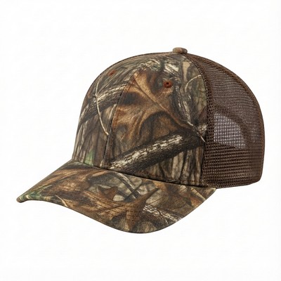 Solid Color RealTree Mesh Snapback Flat Brim Cap