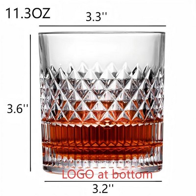 11.3 oz Lead Free Crystal Whiskey Glasses
