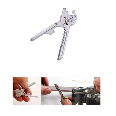Foldable 6-in-1 Multi-Function Key Ring Knife
