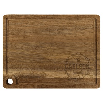 Acacia Cutting Board with Drip Ring and Corner Hole - BA16