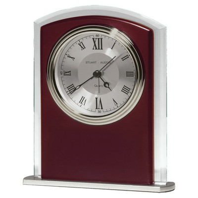 Beveled Glass w/Wood Accent, Bezel and Dial - CLK75