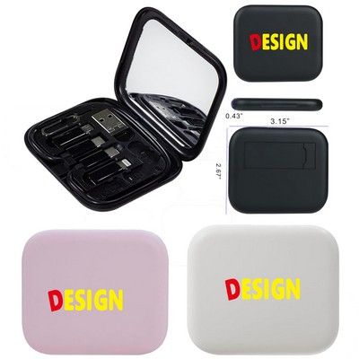 USB C to C Cable 11.3" Mirror Case with 3 Adapters