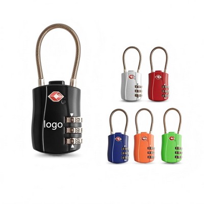 TSA-approved cable combination luggage lock