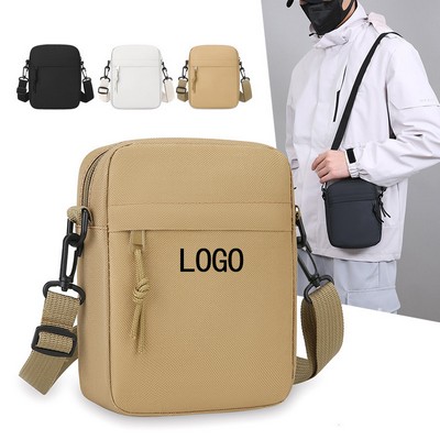Men's Large-Capacity Casual Oxford & Nylon Sling Bag