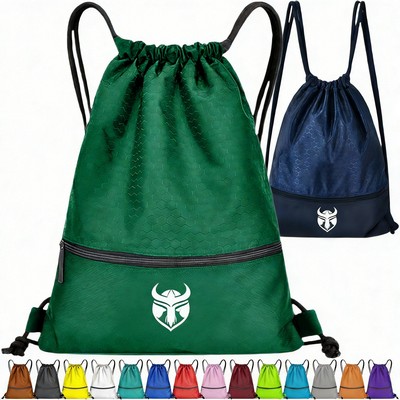 Sport Drawstring Bag with Zipper Pouch