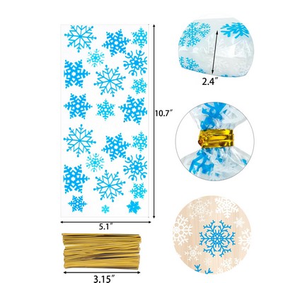 IceBlue Snowflake Treat Bags