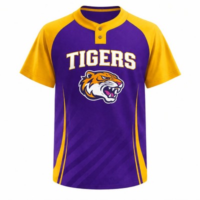 Unisex Sublimated Upf Drifit Two Button Baseball Henley