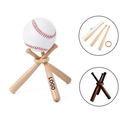 Wooden Baseball Bat Display Stand