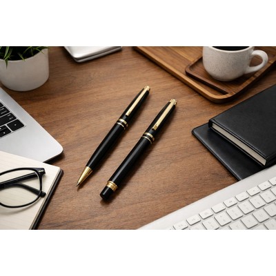 Ispin™ Twist Action Ballpoint Pen & Screw Off Cap Rollerball Pen Set