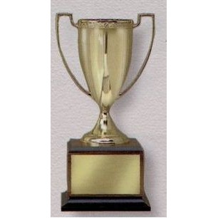 7" Metal Cup Trophy on Walnut Base