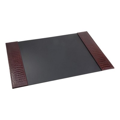 Small Desk Blotter w/Embossed Croc Leather Trim