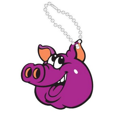 Pig Promotional Line Key Chain w/Black Back (8 Square Inch)