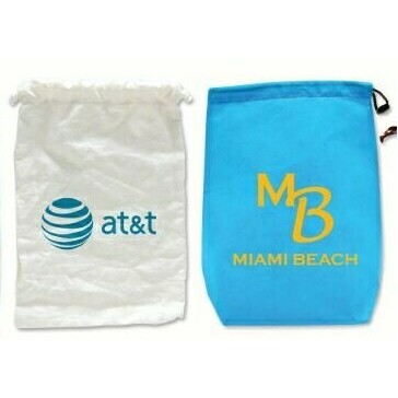 Non Woven Polypropylene Tote Bag w/ Toggle or Double Drawstring Closure (14