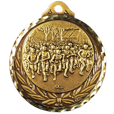 Stock Diamond Struck Medal (Marathon) 2 3/4"