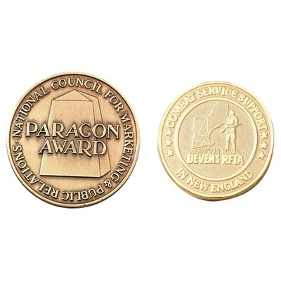 Economical Die Struck Brass Coin (1-1/2" Dia x 3mm thick)
